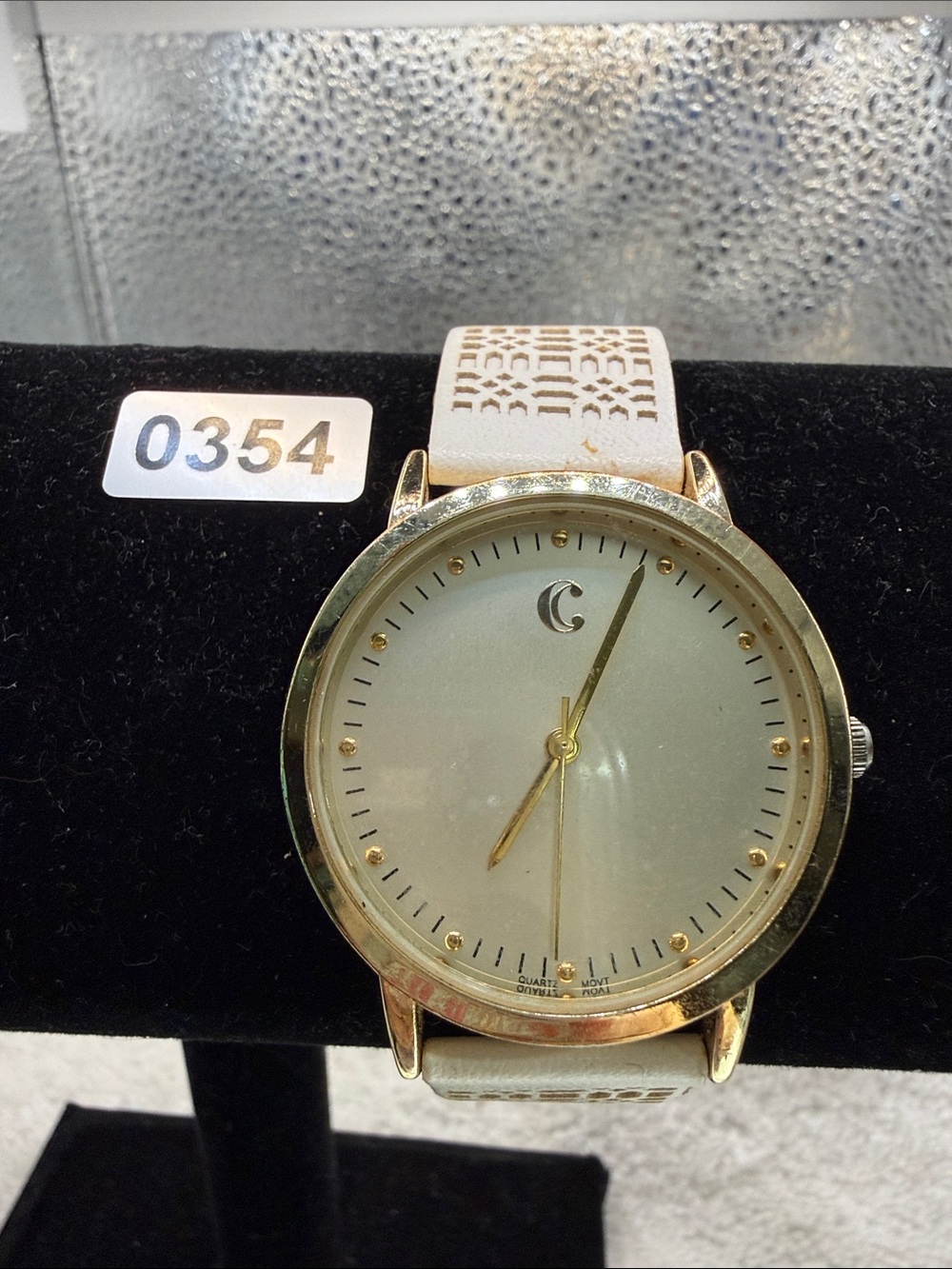 Charming Charlie White and Gold Women's Analog Watch